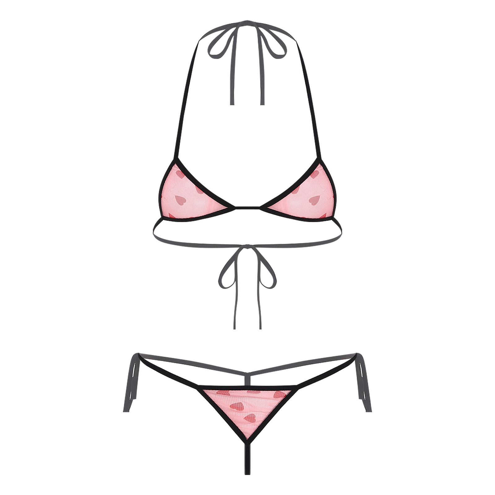 Thong Bikini Women - Женское микро-мини-бикини, комплект нижнего белья, прозрачный