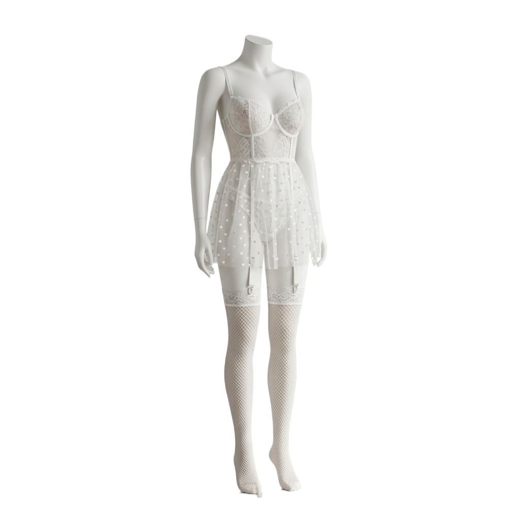 Женский белый кружевной компле – обзор и цена Babydoll Chemise Night